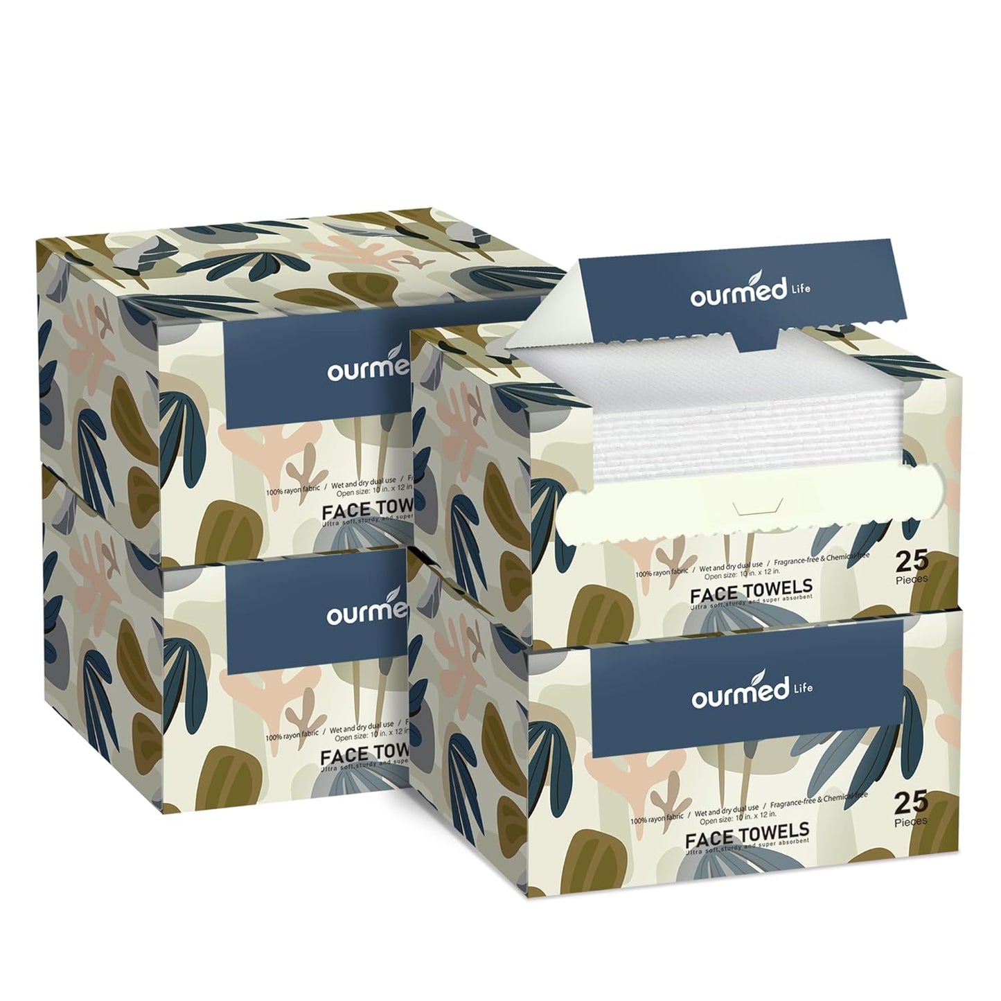 Biodegradable Disposable Facial Towels (10"x12") | Ultra-Soft Lint-Free Face Wipes for Sensitive Skin, Makeup Removal & Skincare – XL Size