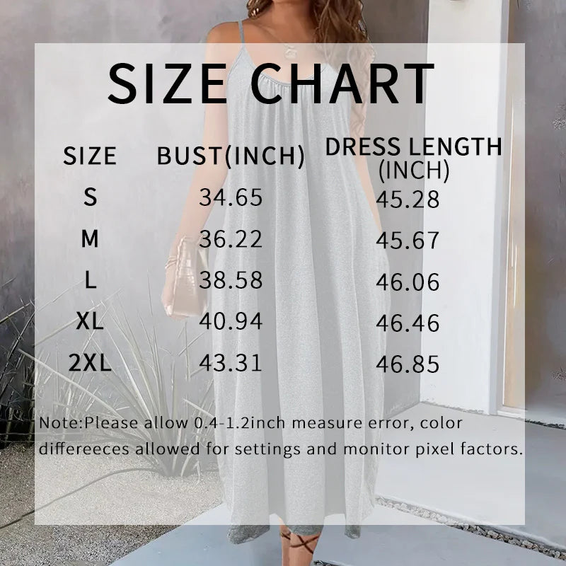 Women's Casual Summer Spaghetti Strap Maxi Dress