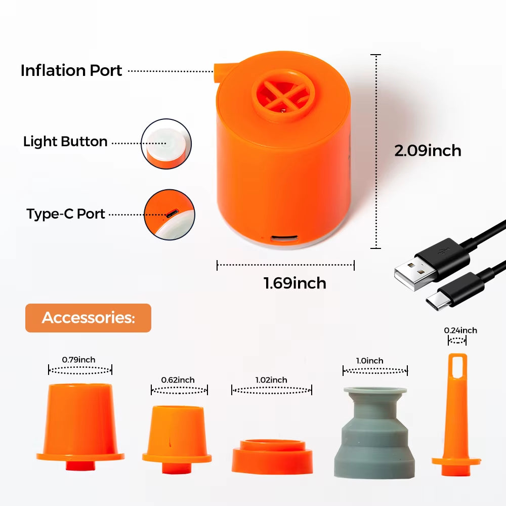 GIGA PUMP 2.0 – Versatile Ultra-Portable 3-in-1 Inflator, Deflator & Lantern