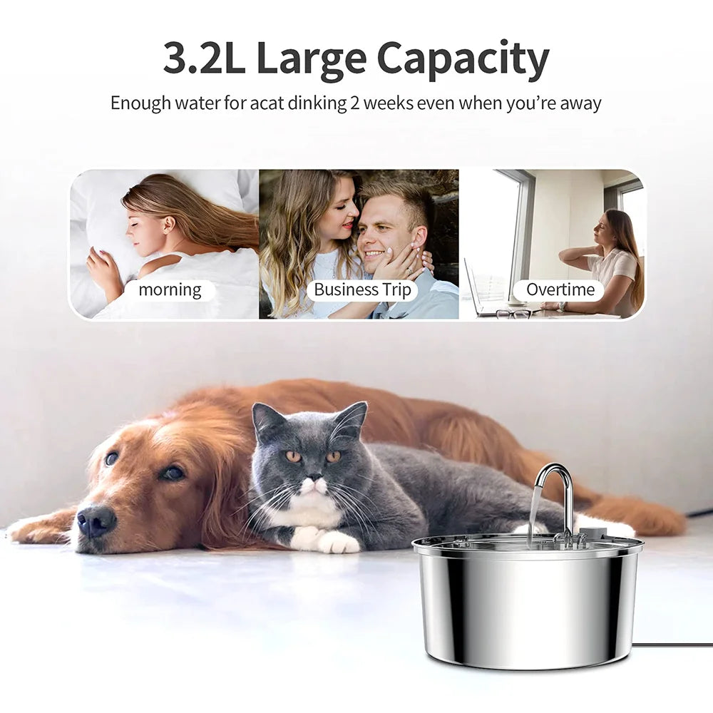 Premium Stainless Steel Automatic Pet Water Fountain