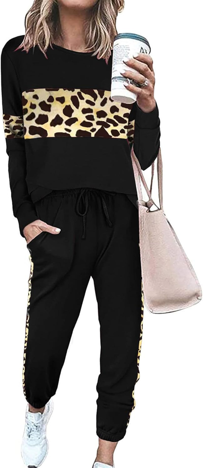 Womens 2 Piece Lounge Set 2025: Long Sleeve Top and High Waisted Sweatpants for Fall Fashion and Travel