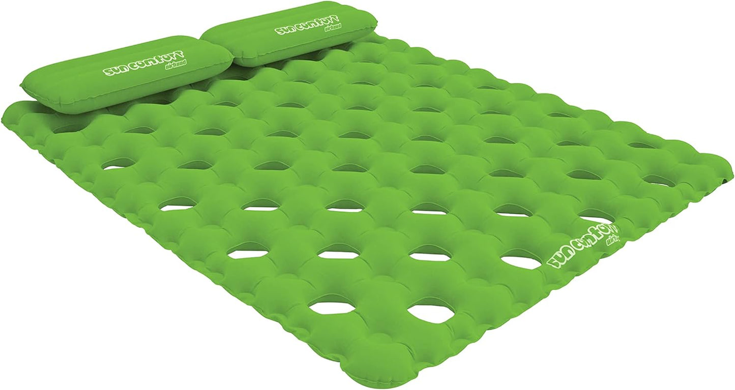 Sun Comfort Cool Suede™ Pool Mattress — Sapphire, 88" × 40", Removable Pillow (Model AHSC-024)