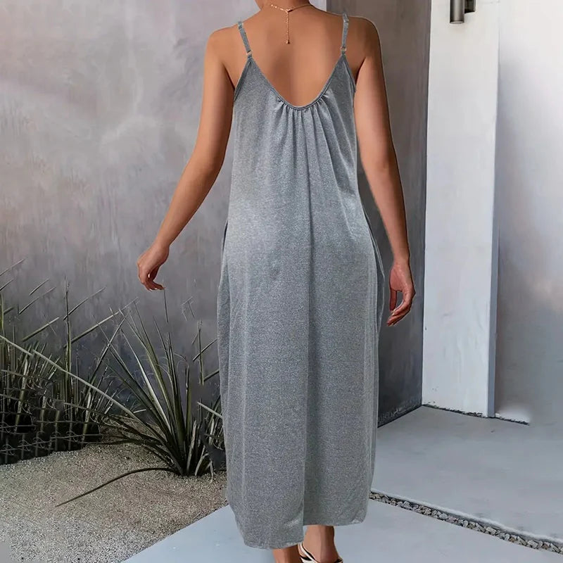 Women's Casual Summer Spaghetti Strap Maxi Dress