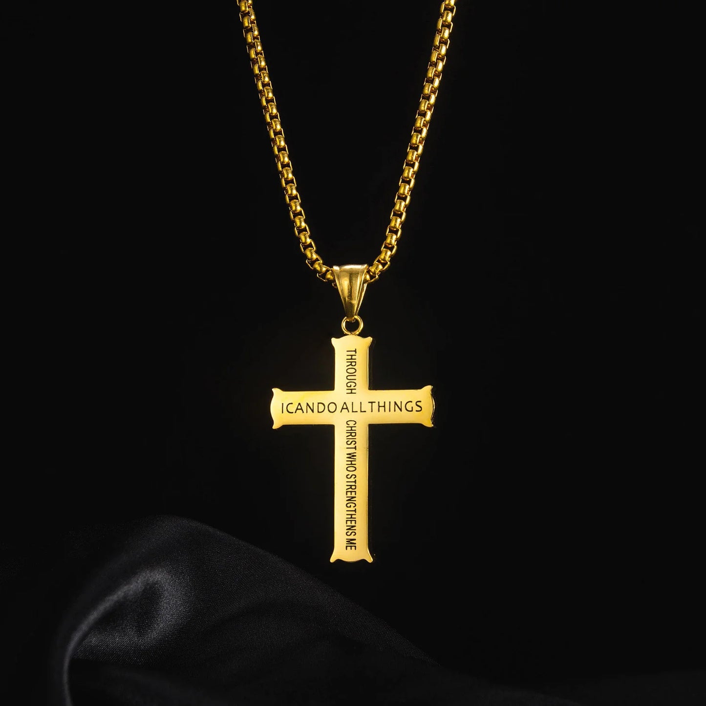 Inspirational Stainless Steel Pendant Necklace – Philippians 4:13