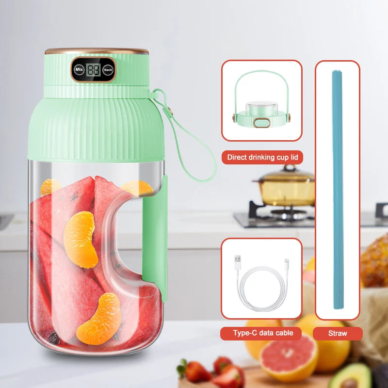 USB-Rechargeable Portable Citrus & Fruit Juicer — 500 ml, Auto Residue Separation