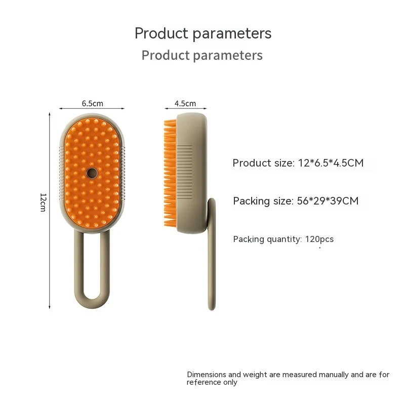 3-in-1 Steam Spray Pet Grooming Brush – Cat & Dog Hair Care Solution