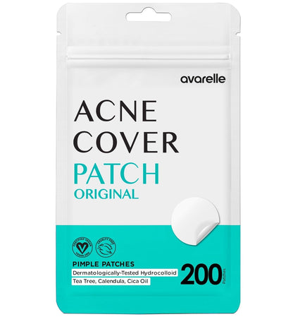 Avarelle Acne Cover Patches | Hydrocolloid Pimple Patches with Tea Tree, Cica & Calendula – Vegan, Cruelty-Free Korean Skincare Zit Patches