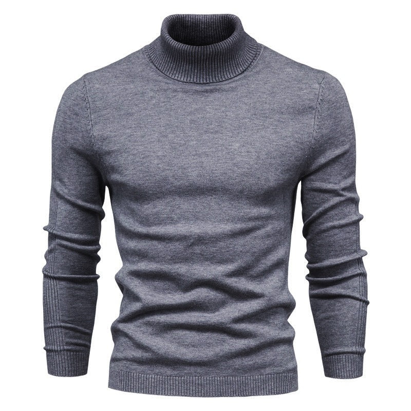 Men's Winter Turtleneck Sweater – Slim Fit Knit Pullover, Soft Stretch Ribbed Top in Solid Colors