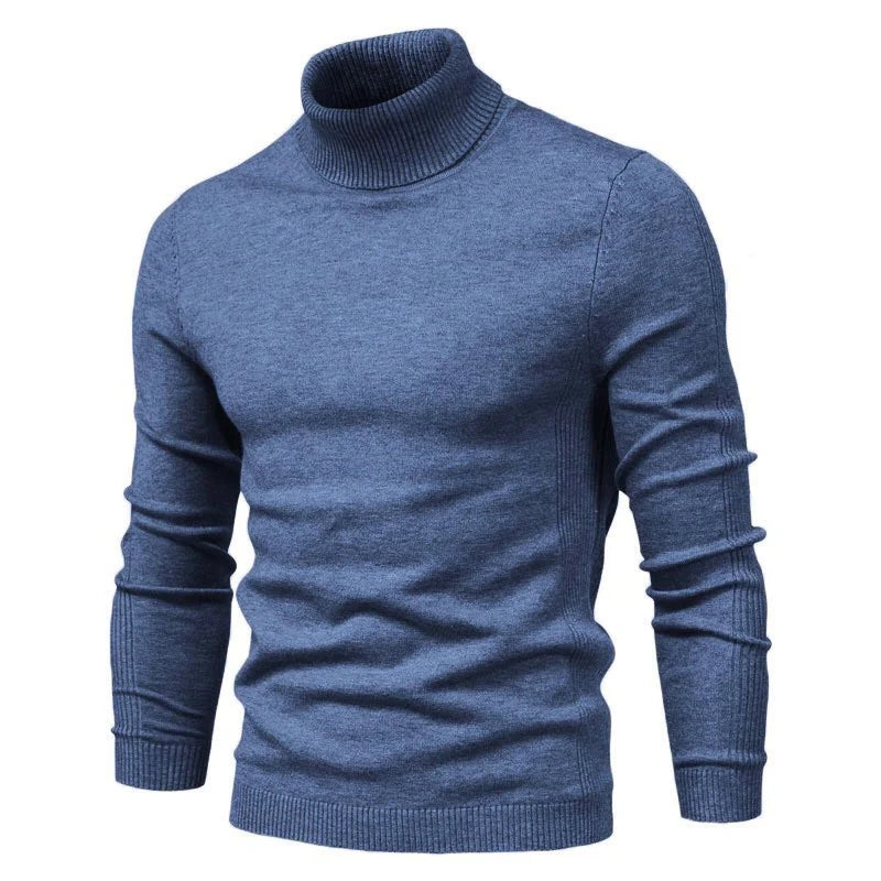 Men's Winter Turtleneck Sweater – Slim Fit Knit Pullover, Soft Stretch Ribbed Top in Solid Colors