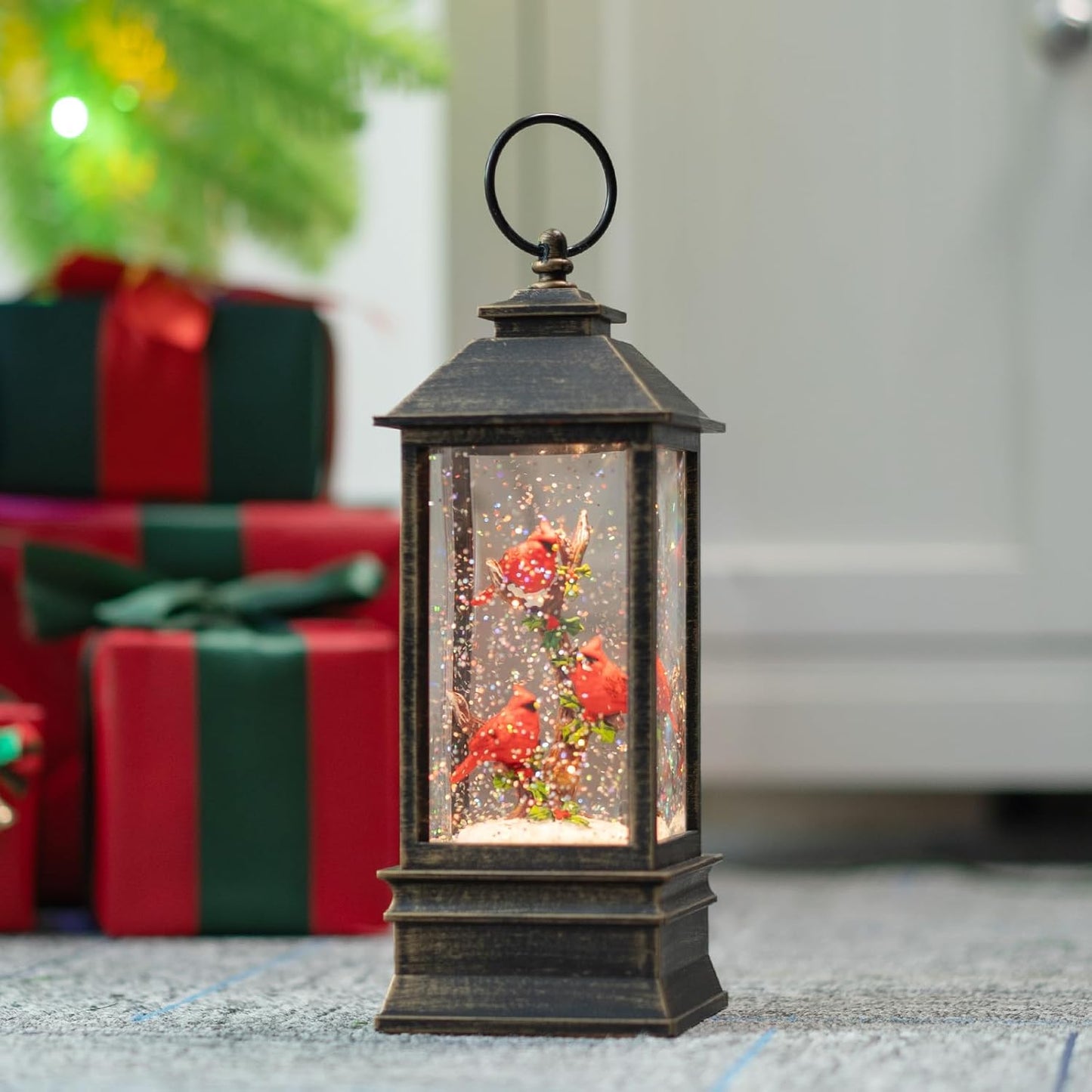 Sparkling 12" Christmas Snow Globe Lantern with Music Box - Perfect for Your Holiday Decor! 🎄✨🔋 #ChristmasVibes #HomeDecor