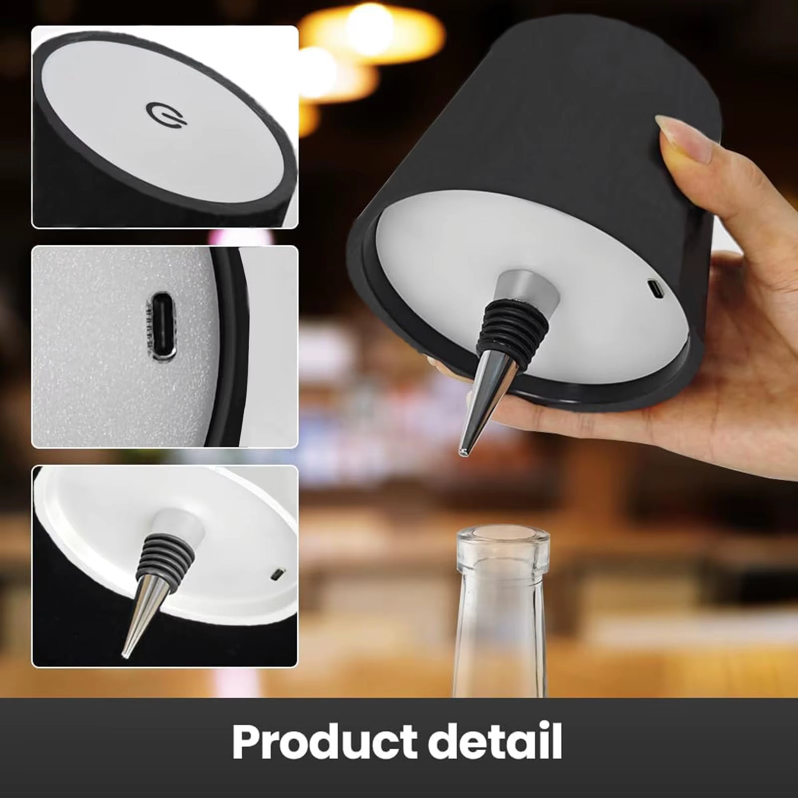 Wireless Touch-Control Table Lamp with Adjustable Colors and Dimming