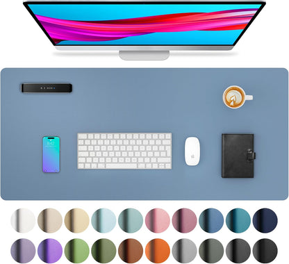 Stylish Fairy Pink Leather Desk Pad Protector - Non-Slip PU Leather Mouse Pad & Office Mat for Ultimate Workspace Organization