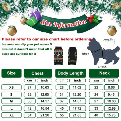 Cozy Christmas Dog Sweater - Stylish Black Peace Design for Small to Medium Dogs - Perfect Holiday Outfit for Your Furry Friend