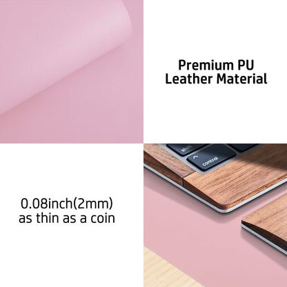 Stylish Fairy Pink Leather Desk Pad Protector - Non-Slip PU Leather Mouse Pad & Office Mat for Ultimate Workspace Organization