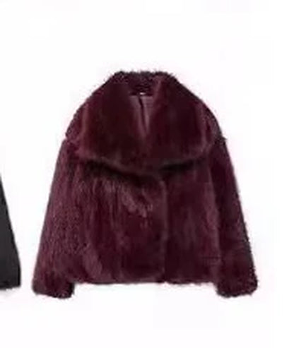 Stay Cozy and Chic with Our Winter Plush Coat - Stylish Long Sleeve Lapel Outwear for Women