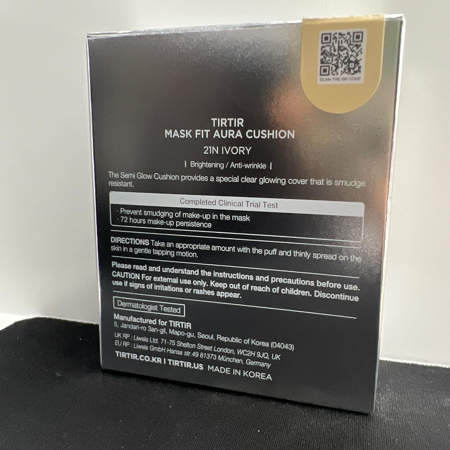 TIRTIR Mask Fit Aura Silver Cushion Foundation | Semi-Glow Finish, Natural Coverage & 72-Hour Radiant Hydration – Lightweight K-Beauty Cushion for Dry & Combination Skin