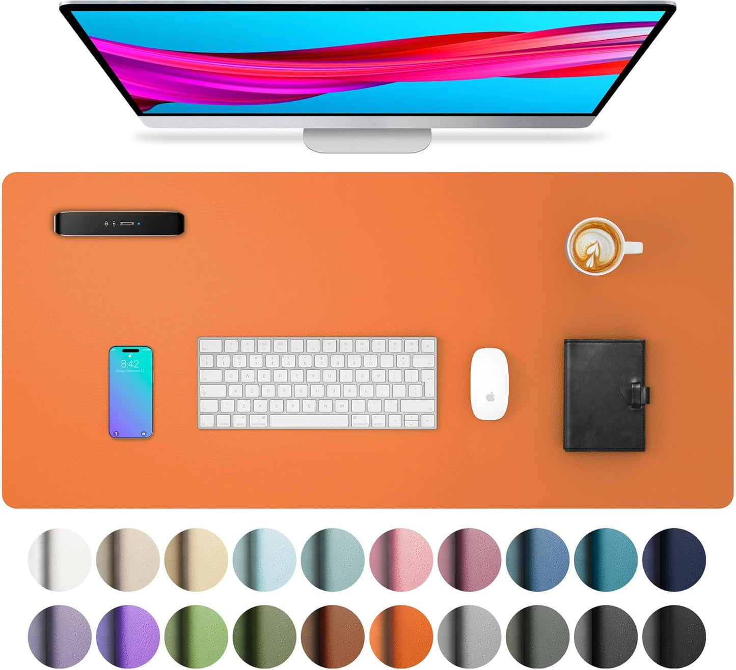 Stylish Fairy Pink Leather Desk Pad Protector - Non-Slip PU Leather Mouse Pad & Office Mat for Ultimate Workspace Organization