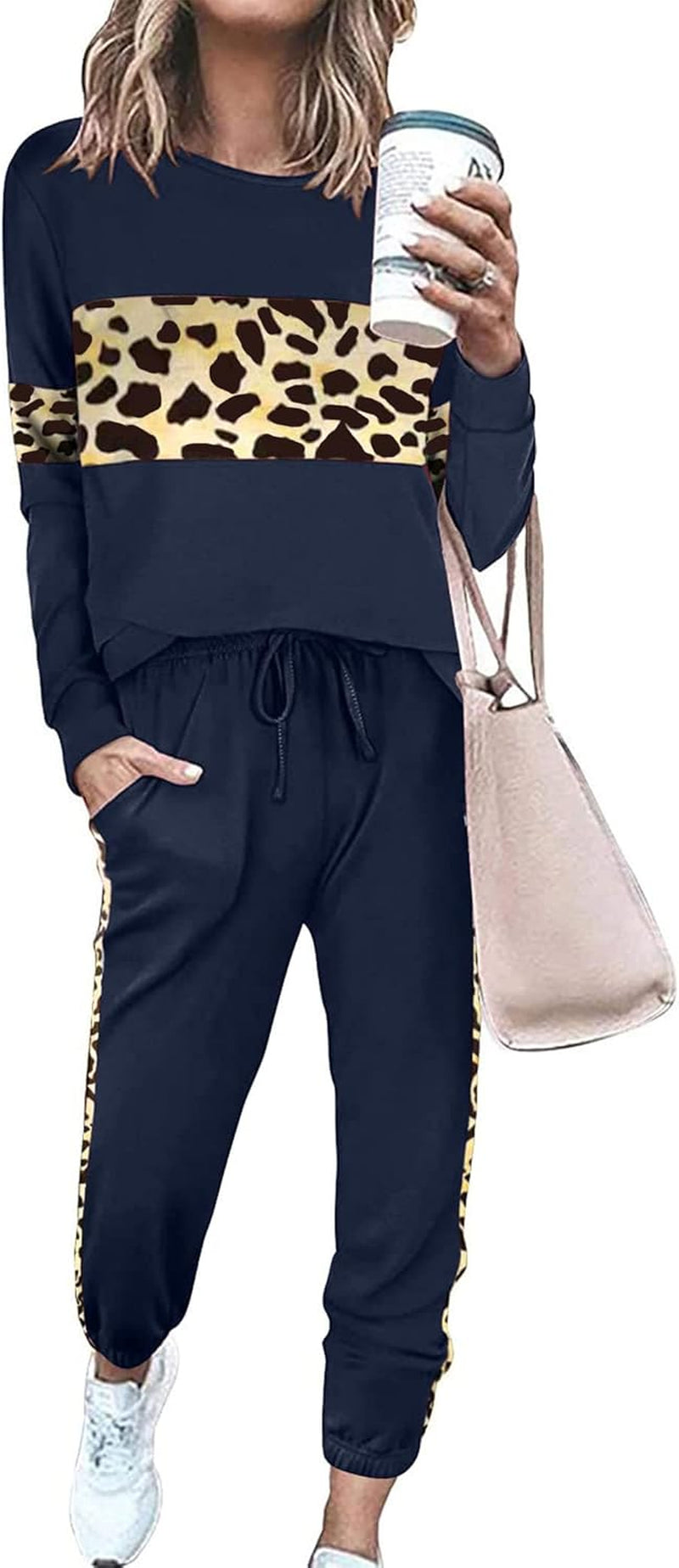 Womens 2 Piece Lounge Set 2025: Long Sleeve Top and High Waisted Sweatpants for Fall Fashion and Travel