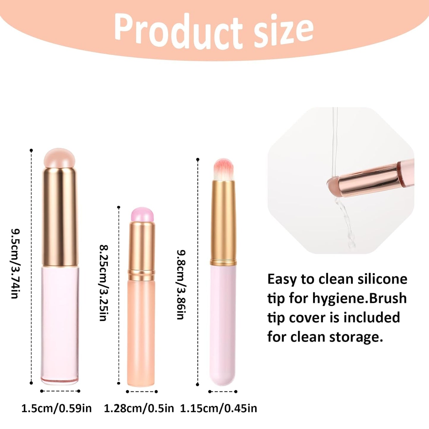 3-Piece Silicone Lip Brush Set | Reusable K-Beauty Lip Applicators