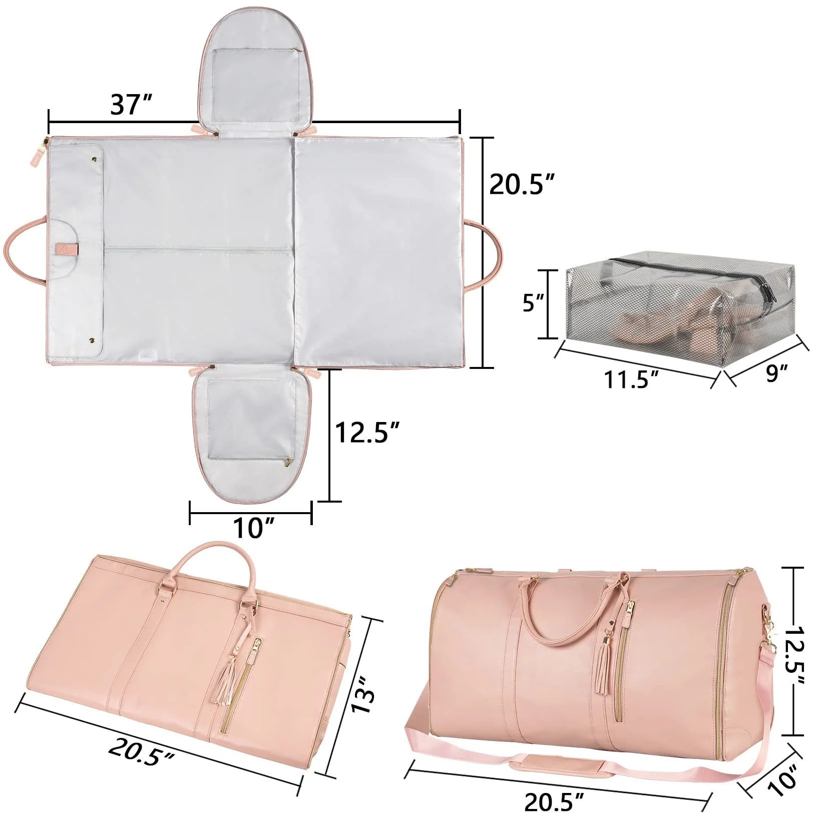 Stylish and Versatile Women's Large Capacity Waterproof Travel Duffle - Your Perfect Foldable Suit & Tote Companion