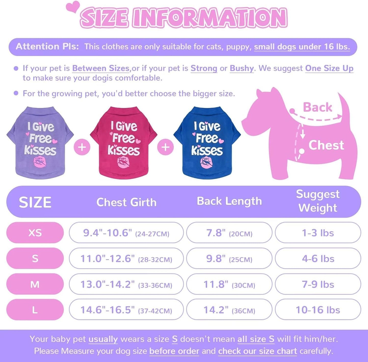 Adorable 3-Pack Soft Cotton T-Shirts for Small Dogs - Perfect for Puppies and Kittens - Stylish Outfits for Chihuahua, Yorkie, and More!