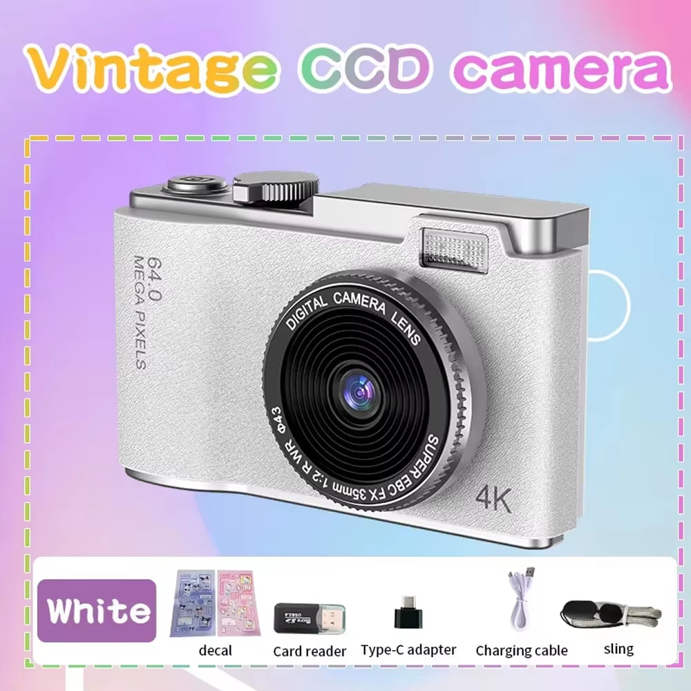 RENEAR 4K CCD Digital Camera – 48MP Compact Photography Camera with 8X Zoom and Flip Screen