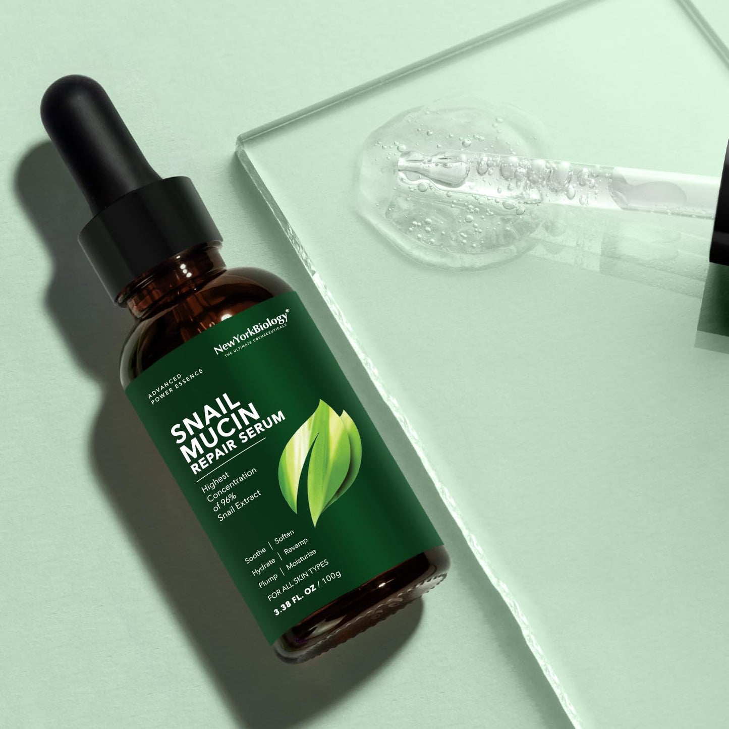 96% Korean Snail Mucin Serum | Hydrating & Repairing Anti-Aging Face Essence for Smooth, Radiant Skin