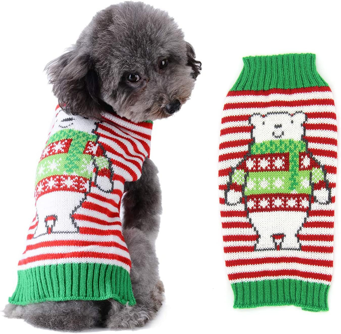 Cozy Christmas Dog Sweater - Stylish Black Peace Design for Small to Medium Dogs - Perfect Holiday Outfit for Your Furry Friend