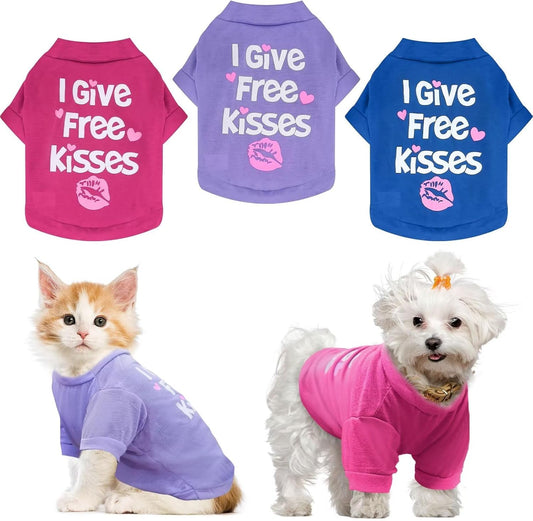 Adorable 3-Pack Soft Cotton T-Shirts for Small Dogs - Perfect for Puppies and Kittens - Stylish Outfits for Chihuahua, Yorkie, and More!
