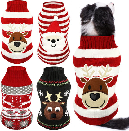 4 Adorable Christmas & Halloween Dog Sweaters - Perfect for Holiday Fun! - X-Large, Cute Patterns Included