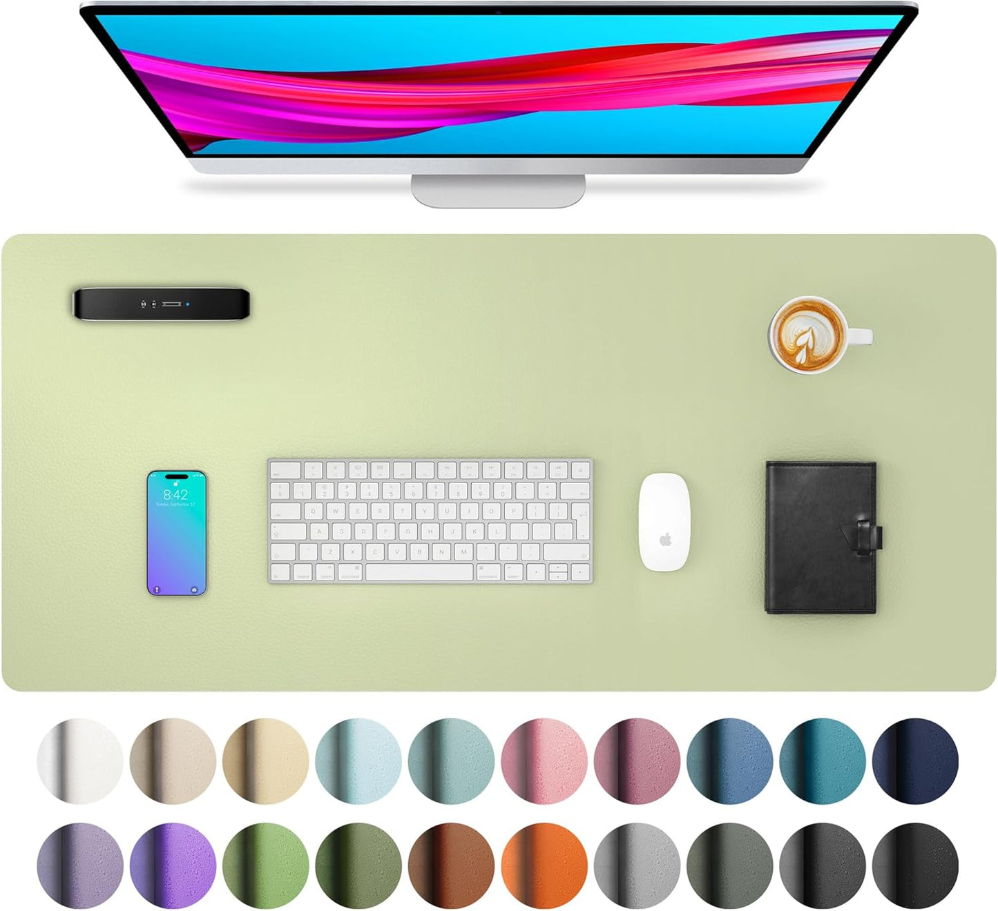 Stylish Fairy Pink Leather Desk Pad Protector - Non-Slip PU Leather Mouse Pad & Office Mat for Ultimate Workspace Organization