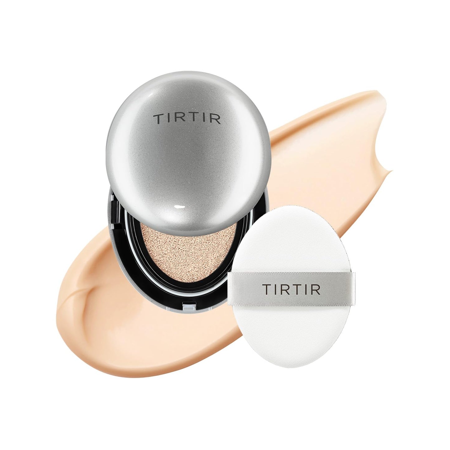 TIRTIR Mask Fit Aura Silver Cushion Foundation | Semi-Glow Finish, Natural Coverage & 72-Hour Radiant Hydration – Lightweight K-Beauty Cushion for Dry & Combination Skin