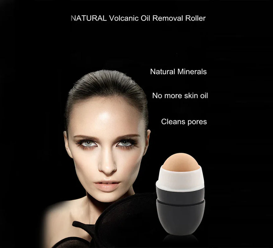 Volcanic Stone Oil-Absorbing Face Roller | Natural Mattifying & Pore-Clearing Tool – Reusable K-Beauty Shine Control