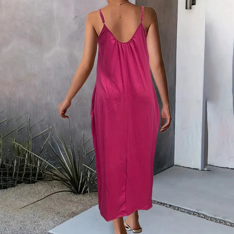 Women's Casual Summer Spaghetti Strap Maxi Dress