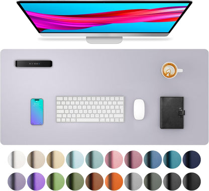 Stylish Fairy Pink Leather Desk Pad Protector - Non-Slip PU Leather Mouse Pad & Office Mat for Ultimate Workspace Organization