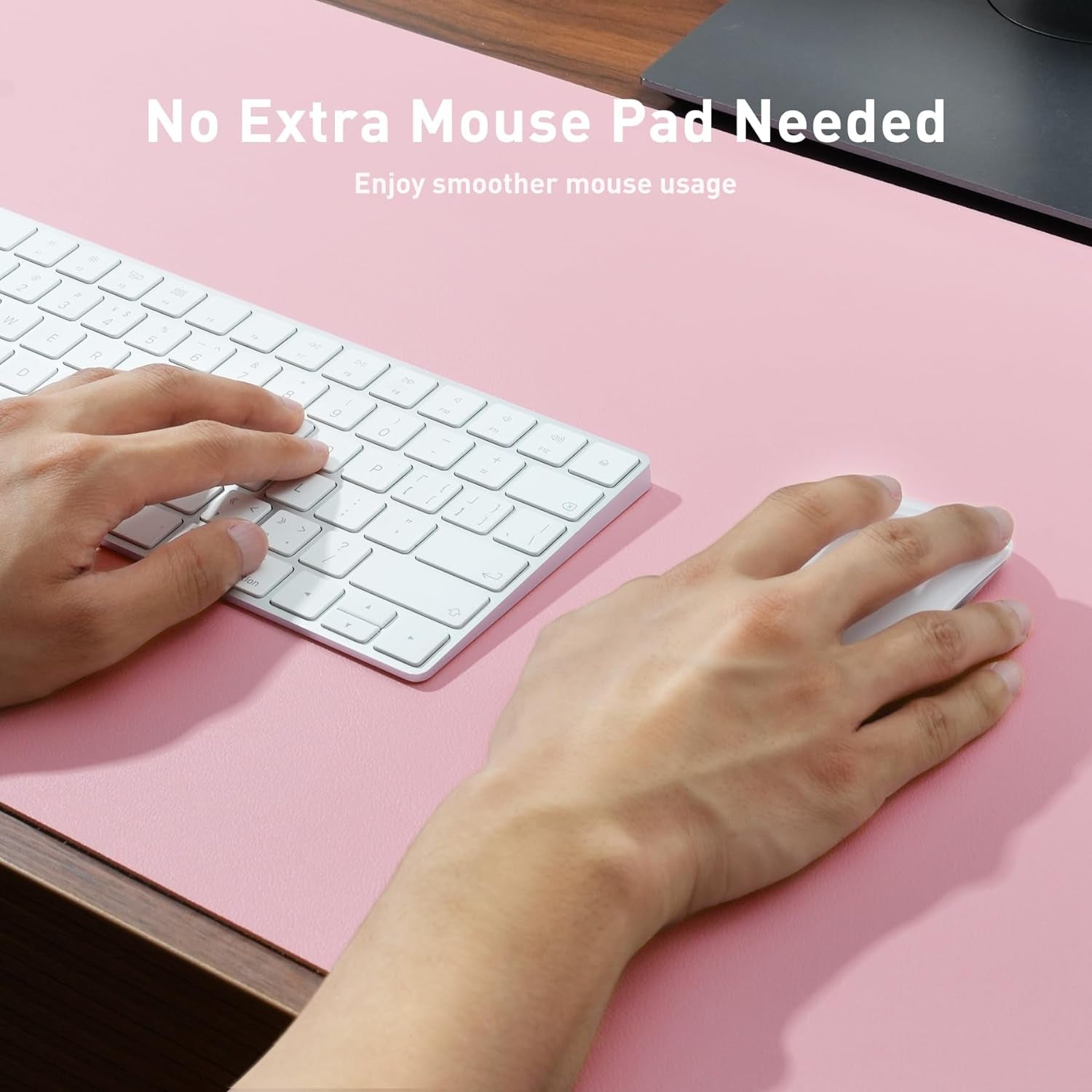 Stylish Fairy Pink Leather Desk Pad Protector - Non-Slip PU Leather Mouse Pad & Office Mat for Ultimate Workspace Organization