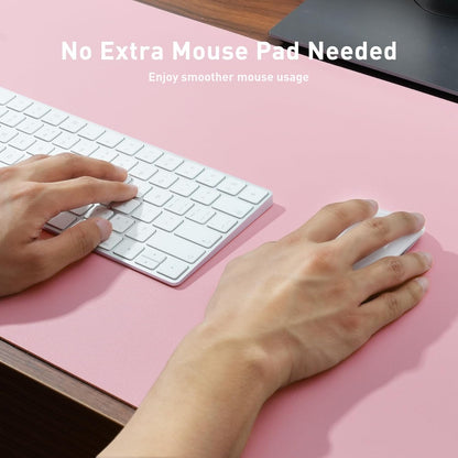 Stylish Fairy Pink Leather Desk Pad Protector - Non-Slip PU Leather Mouse Pad & Office Mat for Ultimate Workspace Organization