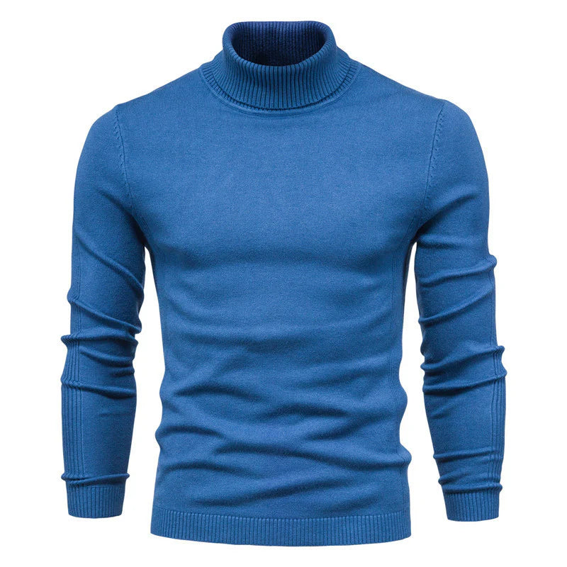 Men's Winter Turtleneck Sweater – Slim Fit Knit Pullover, Soft Stretch Ribbed Top in Solid Colors