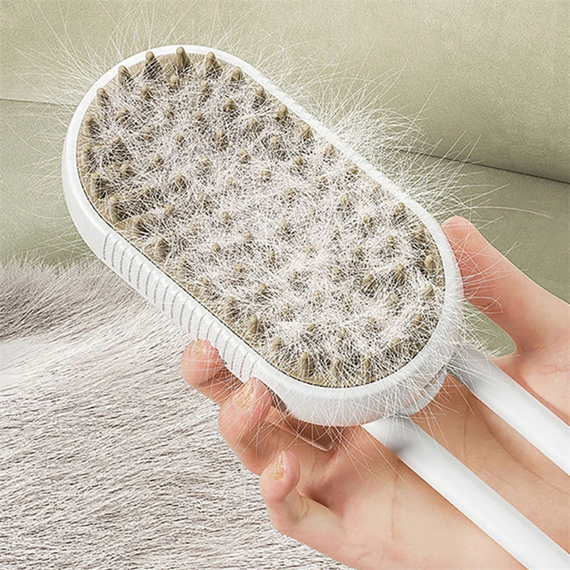 3-in-1 Steam Spray Pet Grooming Brush – Cat & Dog Hair Care Solution