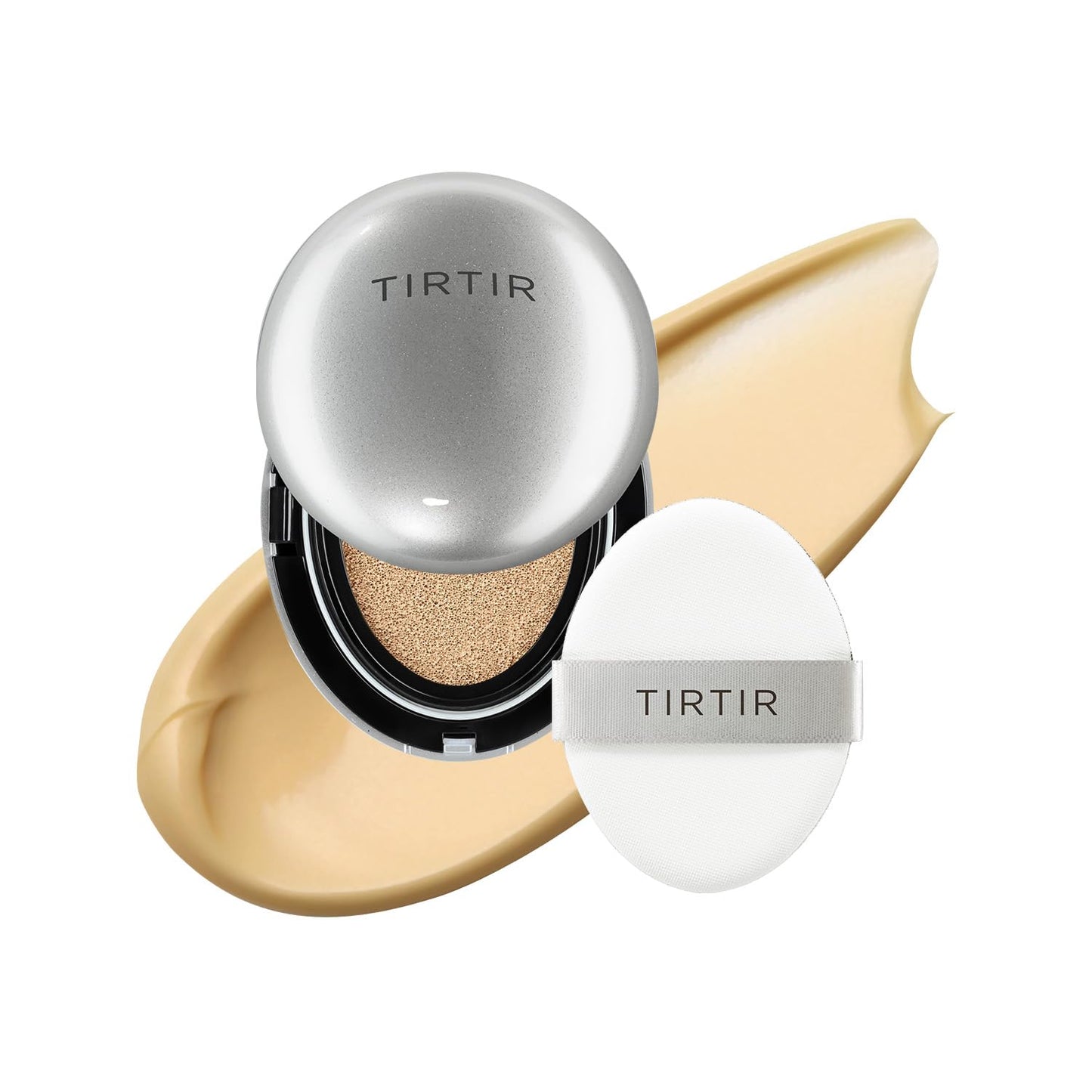 TIRTIR Mask Fit Aura Silver Cushion Foundation | Semi-Glow Finish, Natural Coverage & 72-Hour Radiant Hydration – Lightweight K-Beauty Cushion for Dry & Combination Skin