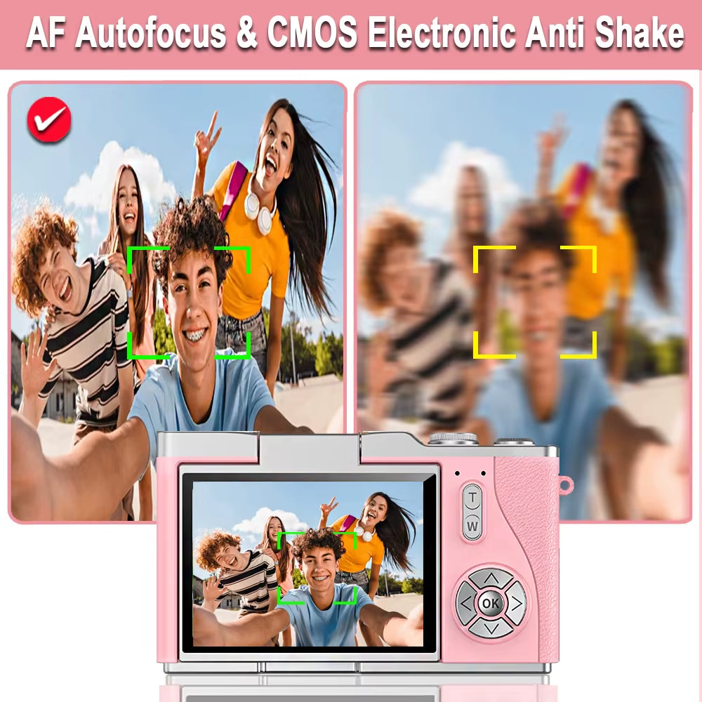 RENEAR 4K CCD Digital Camera – 48MP Compact Photography Camera with 8X Zoom and Flip Screen