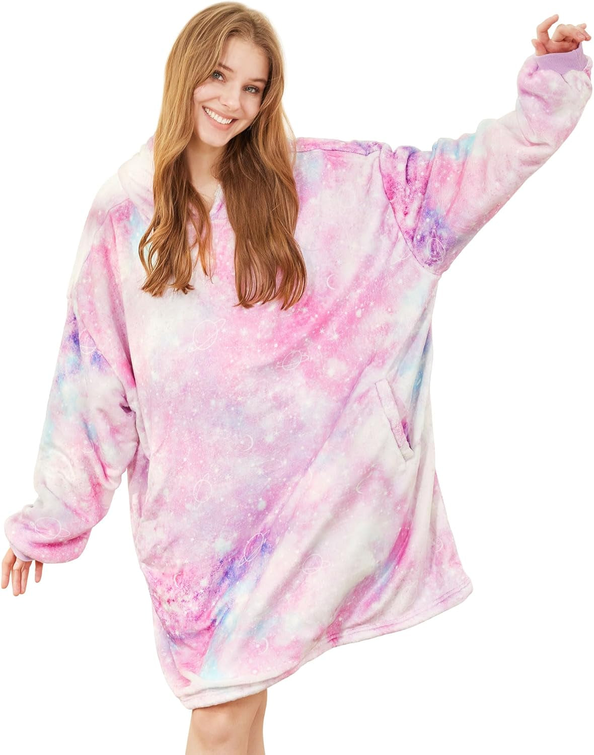 Oversized Wearable Blanket Hoodie – Ultra Soft Sherpa Fleece Sweatshirt, One Size Cozy Gift for Women & Men