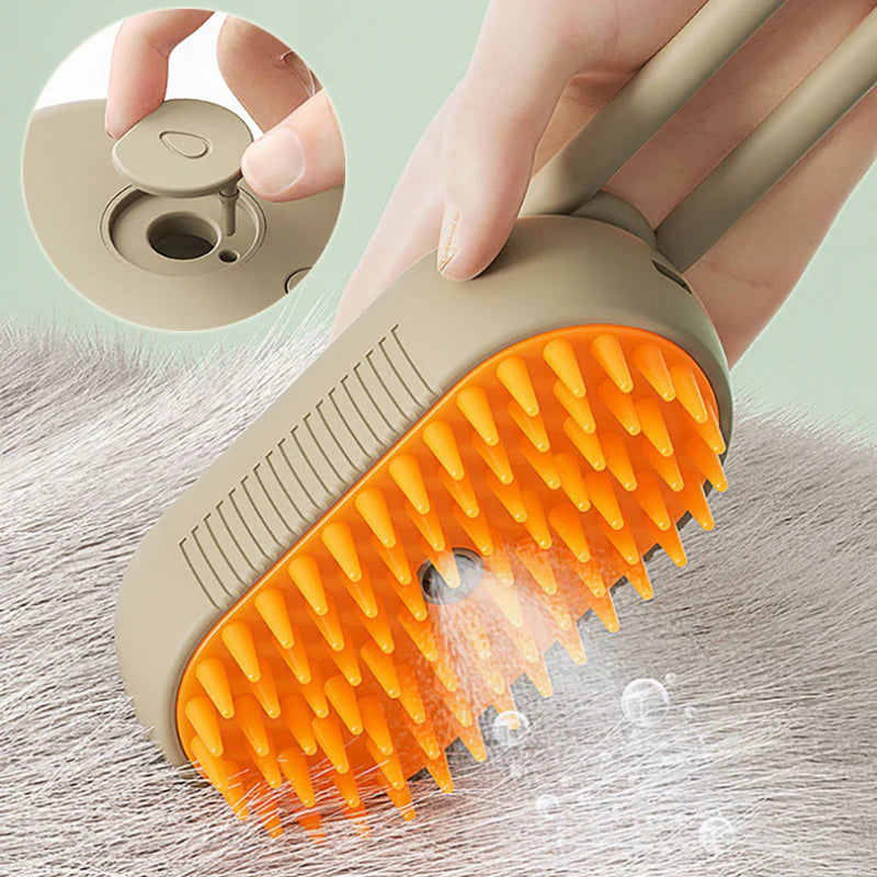 3-in-1 Steam Spray Pet Grooming Brush – Cat & Dog Hair Care Solution