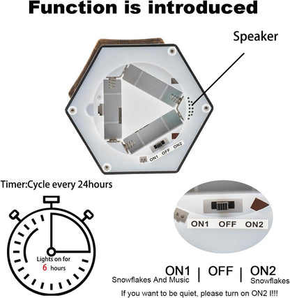 Sparkling 12" Christmas Snow Globe Lantern with Music Box - Perfect for Your Holiday Decor! 🎄✨🔋 #ChristmasVibes #HomeDecor