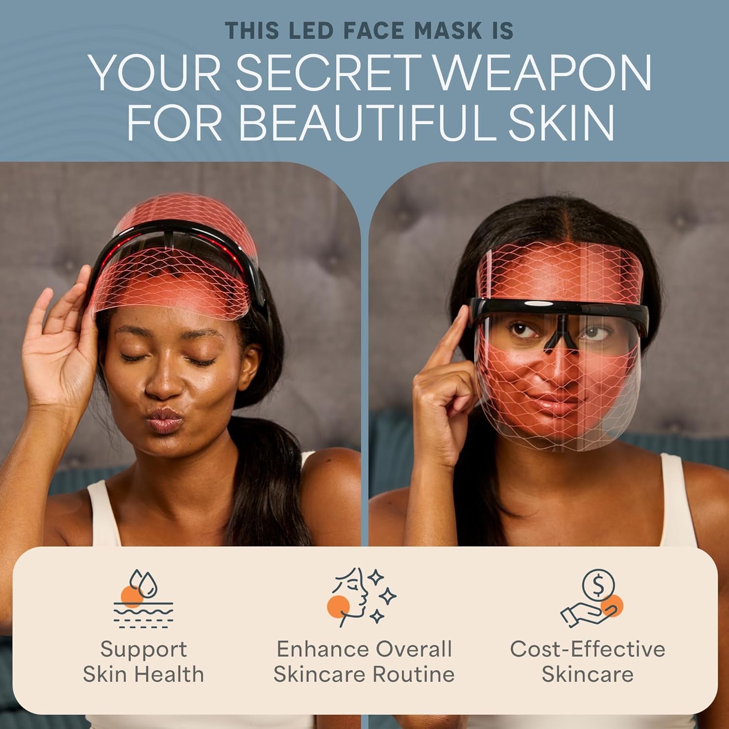 LED Silicone Face Mask | 3-Color Light Therapy Device for Anti-Aging, Radiance & Clear Skin – Portable At-Home Facial Tool