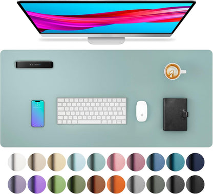 Stylish Fairy Pink Leather Desk Pad Protector - Non-Slip PU Leather Mouse Pad & Office Mat for Ultimate Workspace Organization