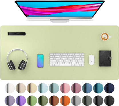 Stylish Fairy Pink Leather Desk Pad Protector - Non-Slip PU Leather Mouse Pad & Office Mat for Ultimate Workspace Organization