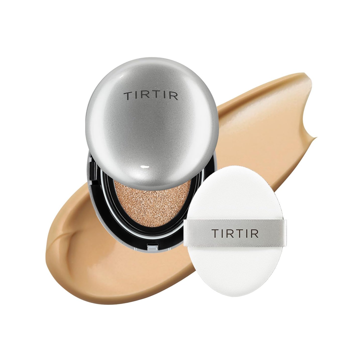 TIRTIR Mask Fit Aura Silver Cushion Foundation | Semi-Glow Finish, Natural Coverage & 72-Hour Radiant Hydration – Lightweight K-Beauty Cushion for Dry & Combination Skin