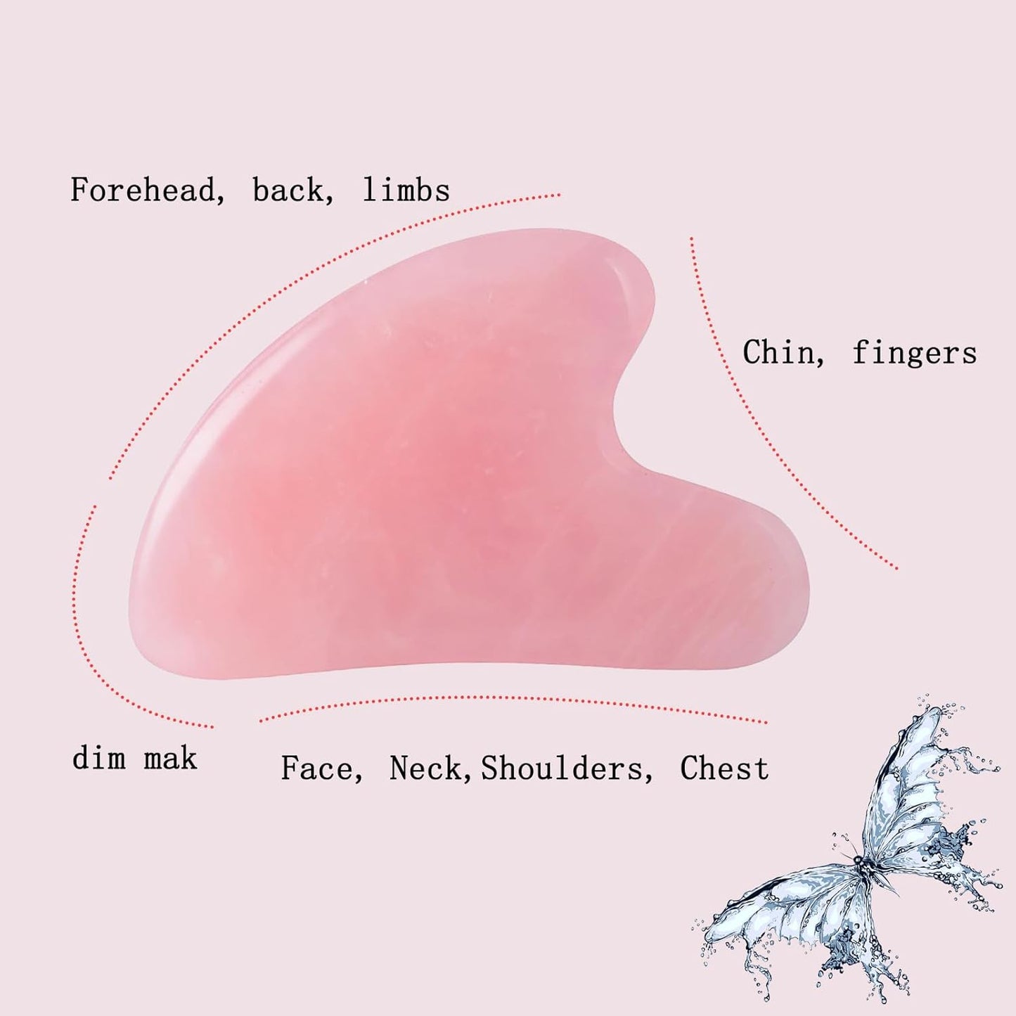 Rose Quartz Gua Sha | Facial Massage & Lifting Tool