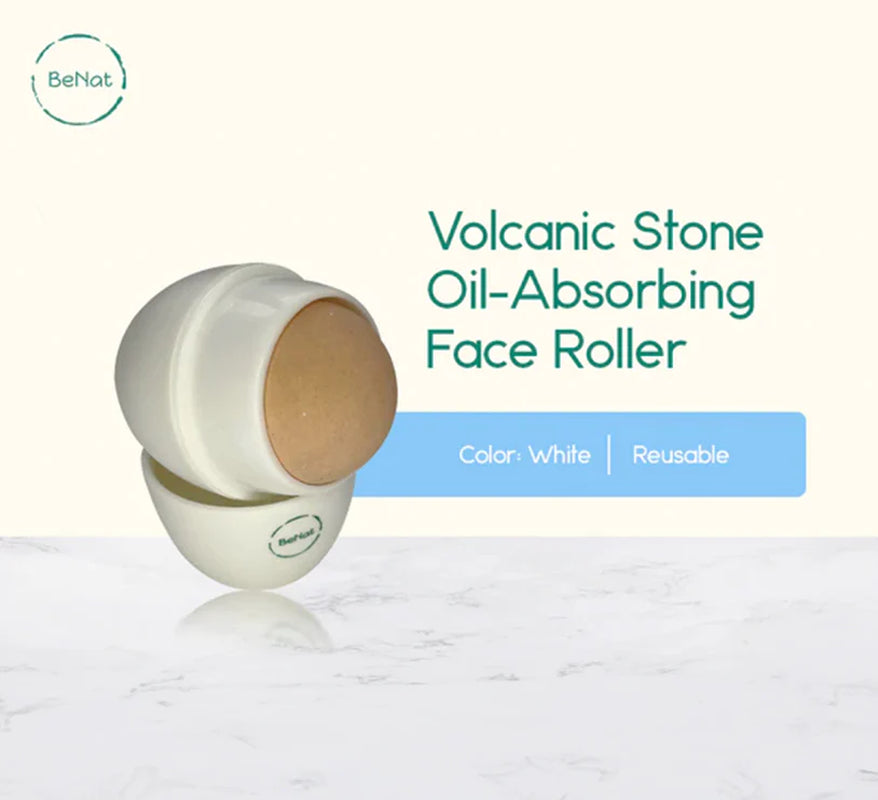 Volcanic Stone Oil-Absorbing Face Roller | Natural Mattifying & Pore-Clearing Tool – Reusable K-Beauty Shine Control
